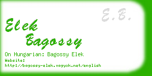 elek bagossy business card